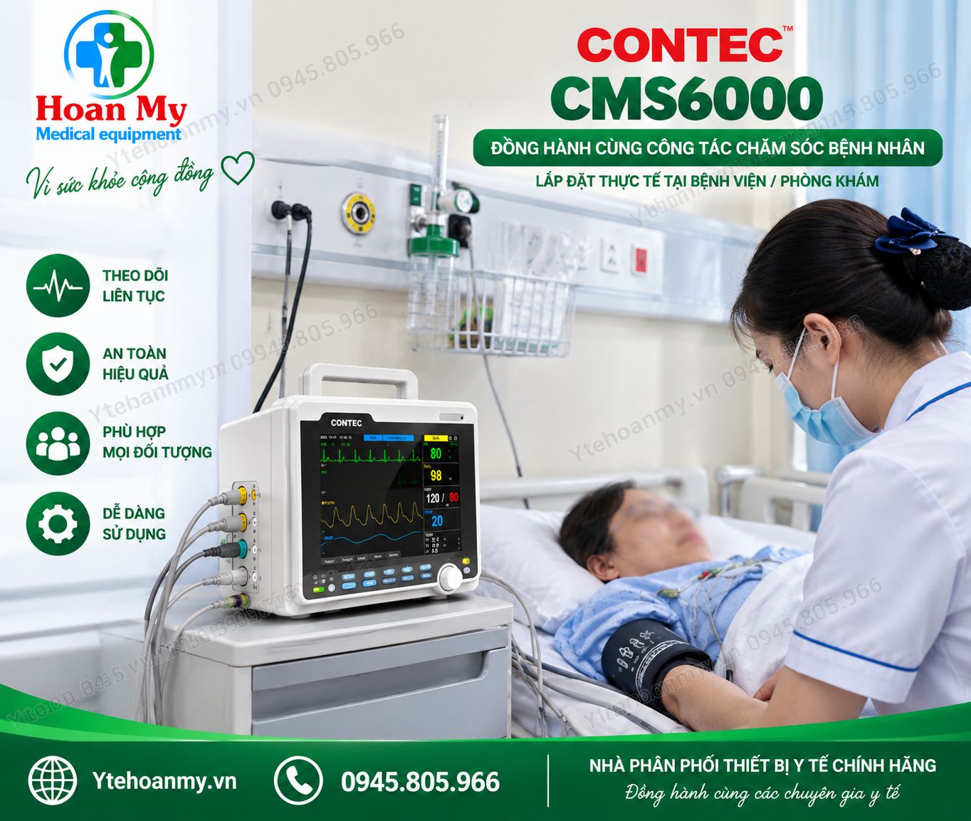 Monitor theo dõi bệnh nhân Contec CMS6000